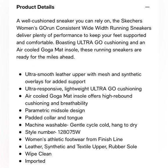 SKECHERS Women's GOrun Consistent White Leather Mesh Ultralight Running Shoes 9 - Picture 16 of 16